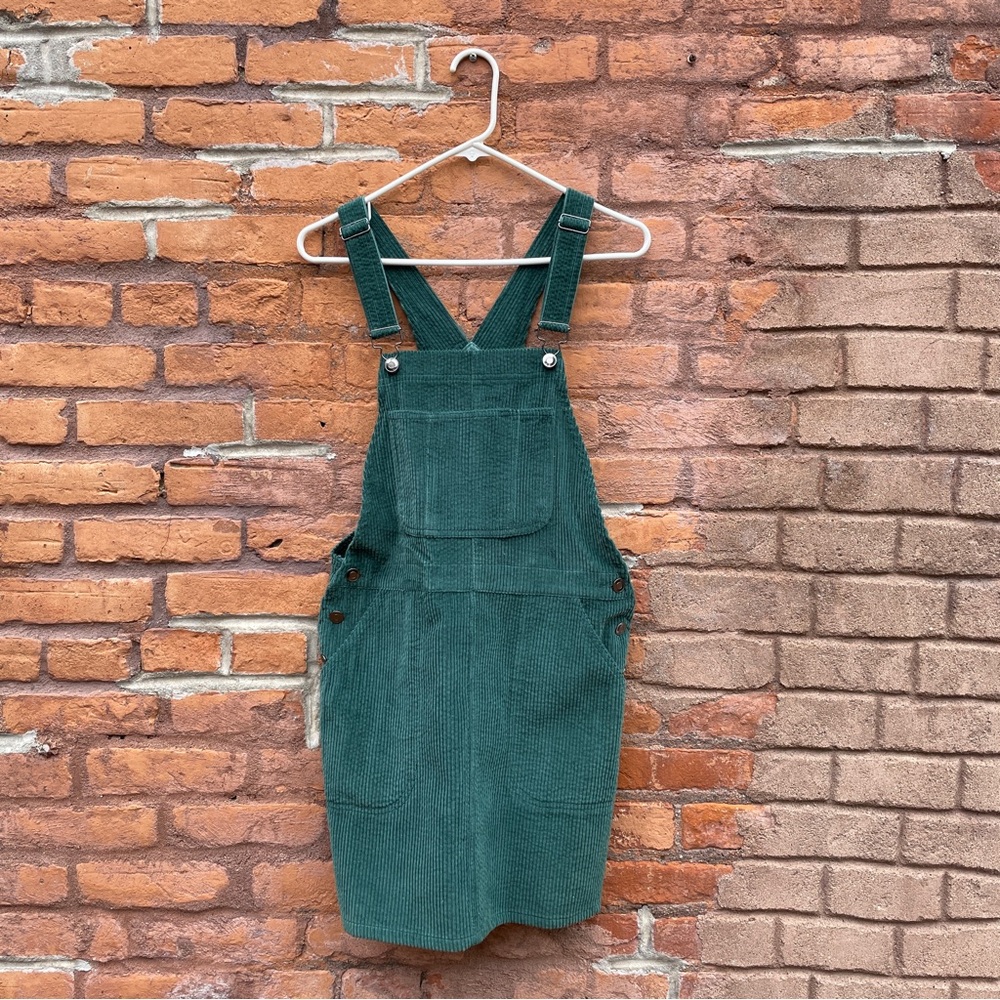 Wild Fable Turquoise Corduroy Overalls Dress
